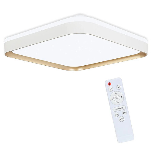 NETTLIFE Plafonnier LED Lampe de Chambre à Coucher Dimmable avec Télécommande 30 cm Lampe de Cuisine Moderne 32 W Lampe de Salon Carrée Blanc