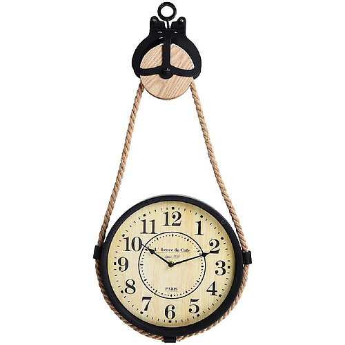 Horloge murale en métal sur corde rétro loft 30 cm