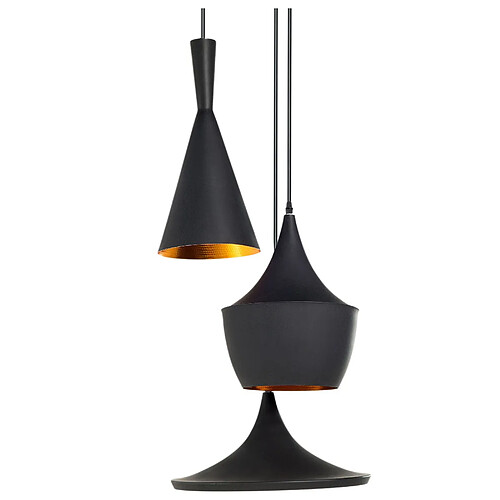 Beliani Lampe suspension CARSON Noir