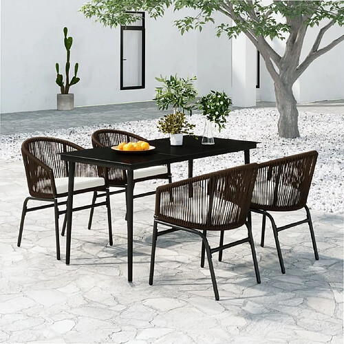 vidaXL Ensemble de salle à manger de jardin 5 pcs Marron