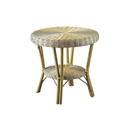 Aubry Gaspard Table d'appoint en manau et moelle de rotin naturelle.