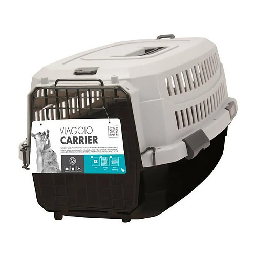 Mpets M-PETS Caisse de transport Viaggio Carrier M - 68x47,6x45cm - Noir et gris - Pour chien