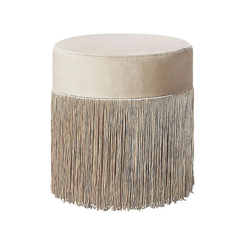 Beliani Pouf VIRGINIA Taupe Velours