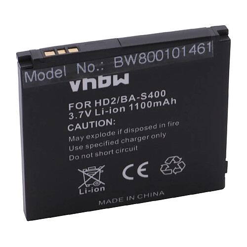 Vhbw Batterie LI-ION 1100mAh compatible pour HTC HD2 / T8585 / Leo / Leo 100 remplace 35H00128-00M / BA S400