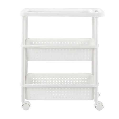 Helloshop26 Meuble de rangement à roulettes chariot roulant tour de rangement cuisine 77 cm blanc 03_0002852