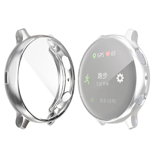 Wewoo Boîtier de montre Pour Samsung Galaxy Watch Active 2 44 mm Housse en TPU Electroplate à couverture totale Argent