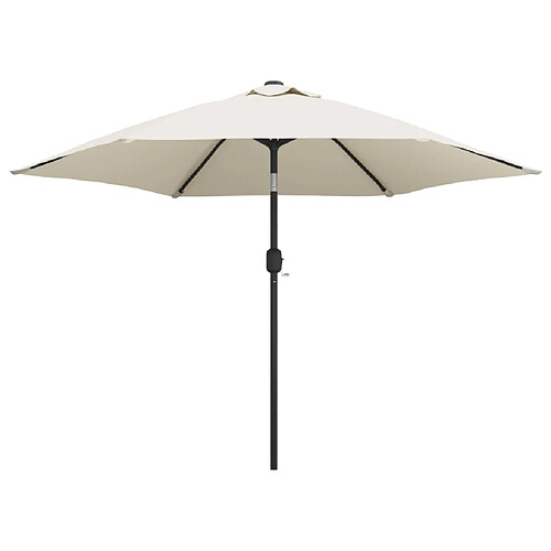 Helloshop26 Parasol meuble de jardin en porte-à-faux avec led 3 m blanc sable 02_0008605