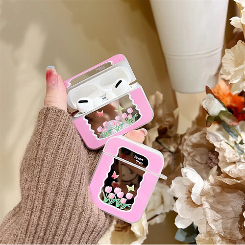 GUPBOO Airpods Coque Housse Étui Protecteur Compatible pour AirPods1/2-Ins fille de fleur papillon de style coréen