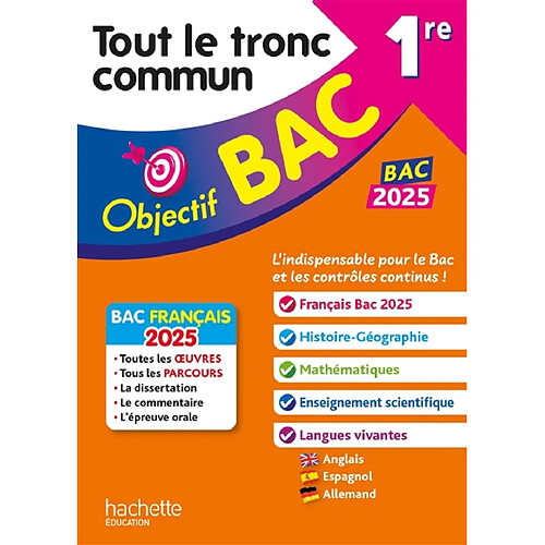 Tout le tronc commun 1re : bac 2025