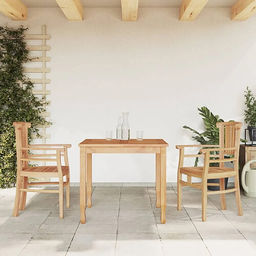 Salle à dîner de jardin 3 pcs,Table et chaise à manger Bois de teck massif -MN49381