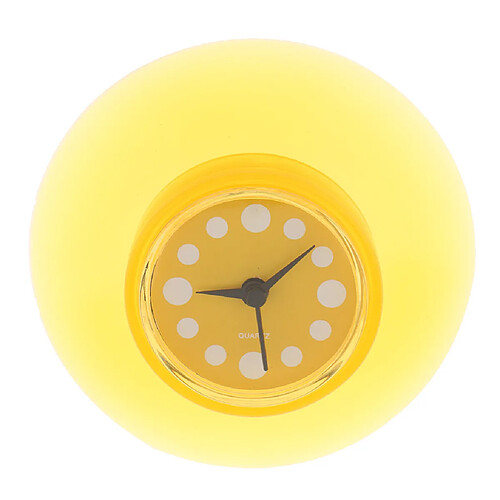 Mini horloge de douche étanche avec ventouse pour cuisine jaune