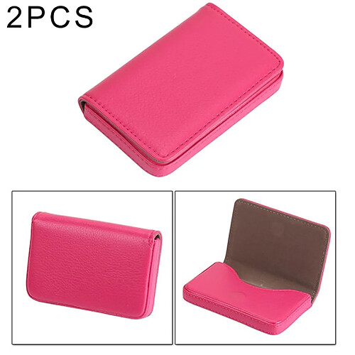 Wewoo Porte-cartes Magenta 2 PCS Premium PU étui en cuir avec fermeture magnétique, taille: 10 * 6.5 * 1.7cm