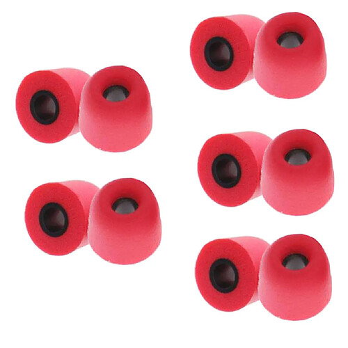 Embouts en mousse à mémoire de forme avec réduction du bruit, 10 pièces, 4.9mm, rouge moyen