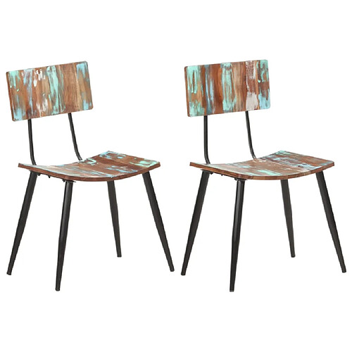 vidaXL Chaises de salle à manger 2 pcs Bois de récupération solide