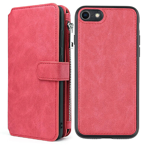 Etui en PU détachable 2-en-1 rouge pour votre iPhone 7 4.7 pouces/8 4.7 pouces/SE (2020)/SE (2022)