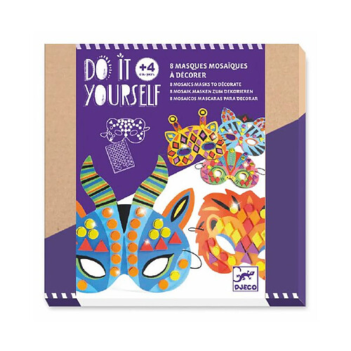 Djeco DIY Masques Mosaiques animaux de la jungle