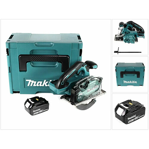 Makita DCS 553 M1J Scie circulaire à main sans fil 18V 150 mm Brushless + 1x Batterie 4,0Ah + Coffret Makpac - sans chargeur