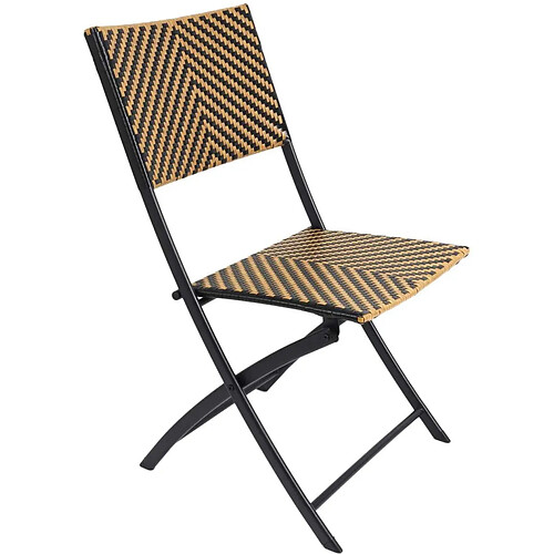 The Home Deco Factory Chaise de jardin pliable assise et dossier tressé.