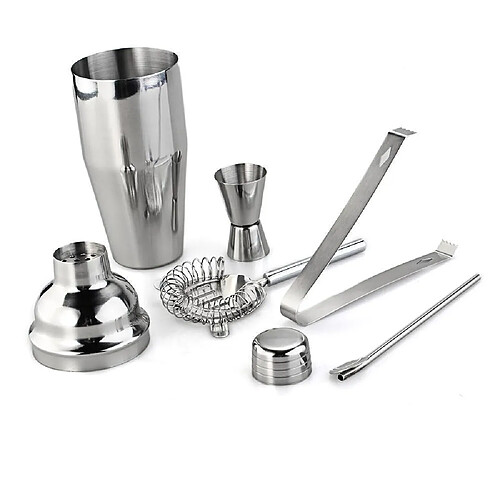 Set Cocktail Shaker Doseur Coffret 5 Pièce Accessoire de Barman Acier Inoxydable YONIS