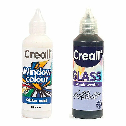 Graines Creatives 2 peintures repositionnables pour vitres 80 ml - N&B