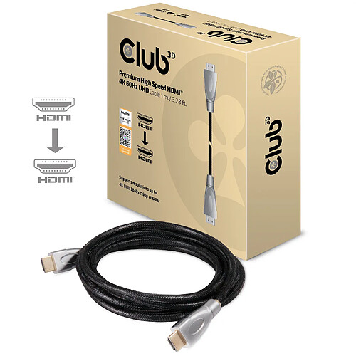 Club 3D CLUB3D Premium High Speed HDMI™ 2.0 4K60Hz UHD Cable 1 m/ 3.28 ft Certified