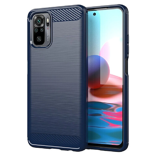 Ozzzo etui en carbone etui souple en tpu pour xiaomi redmi note 10 / redmi note 10s bleu