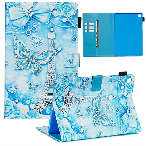 Etui en PU impression papillons de cristal pour votre Samsung Galaxy Tab S5e SM-T720/T725