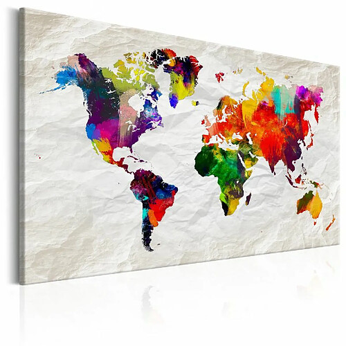 Paris Prix Tableau Imprimé World Map : Rainbow Madness 40 x 60 cm