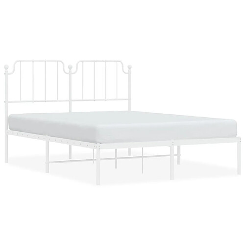 Maison Chic Cadre/structure de lit métal et tête de lit pour adulte - Lit Moderne Chambre blanc 140x200 cm -MN13965