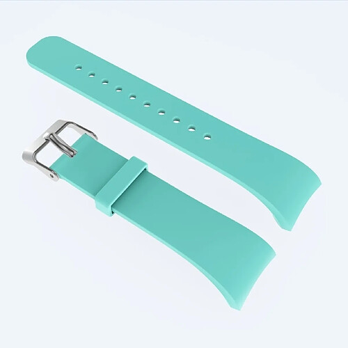 Wewoo Bracelet de montre en cuir couleur unie pour Galaxy Gear Fit2 R360 (Cyan)