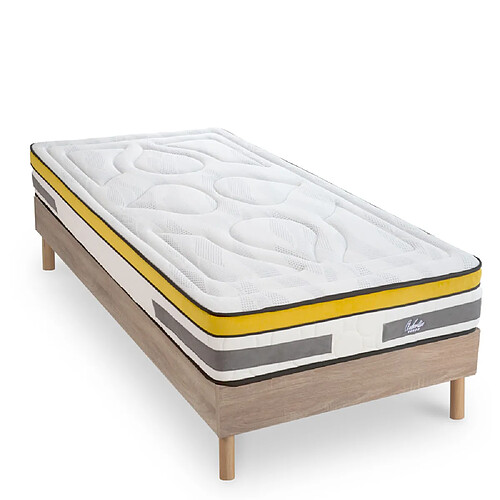 MAISON AUBERTIN Matelas Ressorts 24cm + Sommier Bois 90 x200cm