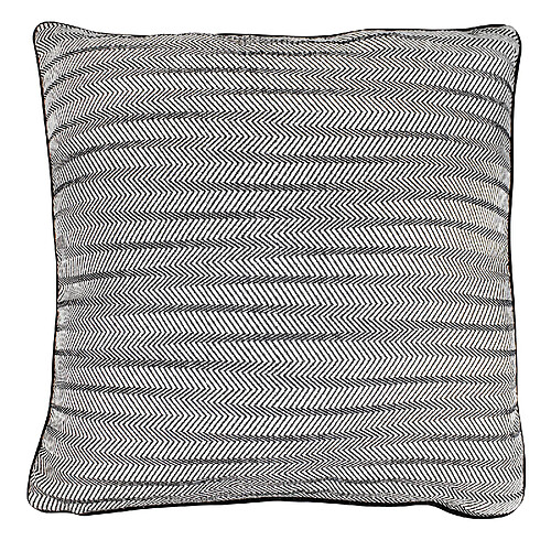 Housse de Coussin Imprimé Zigzag Breda Kuatéh Noir et Blanc 60x60 cm