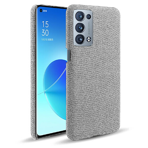 Coque en TPU + PU Tissu enduit bien protégé gris clair pour votre Oppo Reno6 Pro+