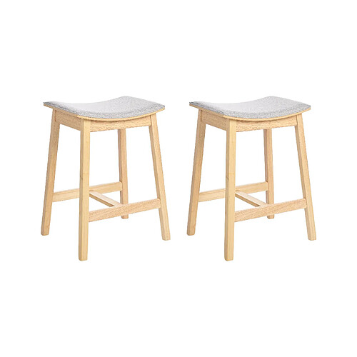 Beliani Lot de 2 tabourets de bar DIXON Bois Gris clair