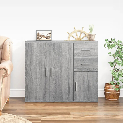 vidaXL Buffet Sonoma gris 91x29,5x75 cm Bois d'ingénierie