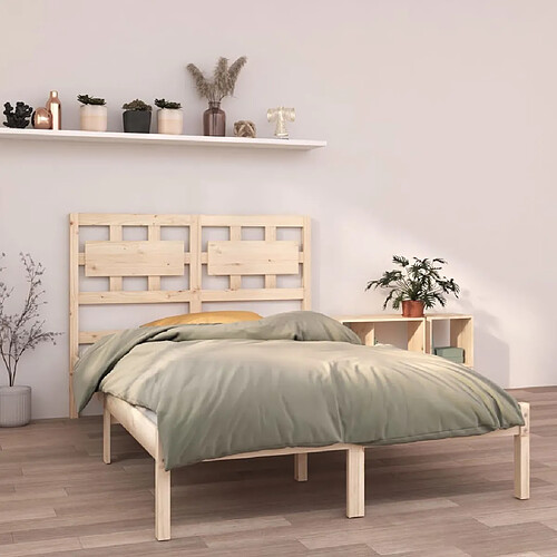 Maison Chic Lit adulte - Lit simple Cadre de lit,Structure du lit Contemporain bois massif 120x190 cm petit double -MN44545