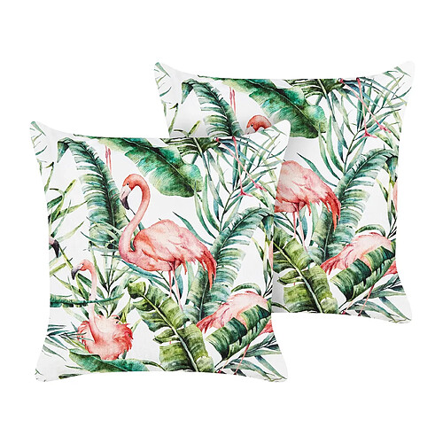 Beliani Lot de 2 coussins ELLERA 45 x 45 cm Animal Vert