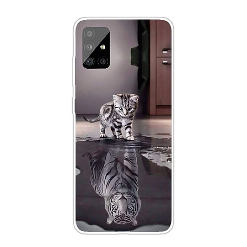 Coque en TPU impression de motifs sylish chat et reflet pour votre Samsung Galaxy A51 SM-A515