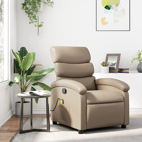 vidaXL Fauteuil de massage inclinable Cappuccino Similicuir