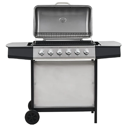 vidaXL Barbecue au gaz avec 6 zones de cuisson Inox Argenté