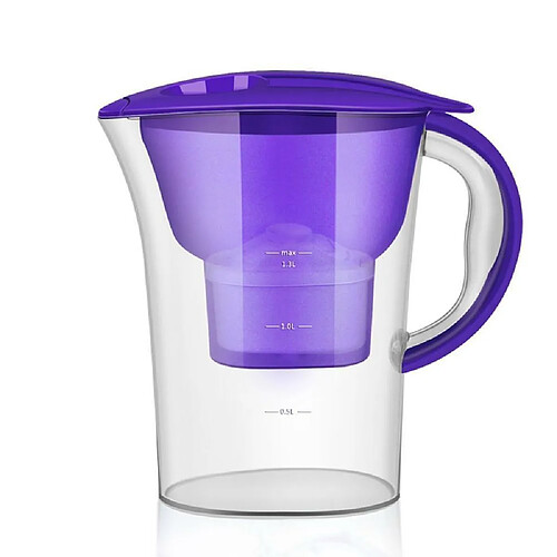 Justgreenbox Purificateur de charbon actif de bouilloire de bouteille de filtre de ménage de pichet d'eau transparent 2.5L, Mauve