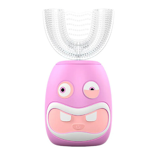 Universal Brosse à dents électrique pour enfants, en U 360 ° Brosse à dents automatique pour enfants (rose)