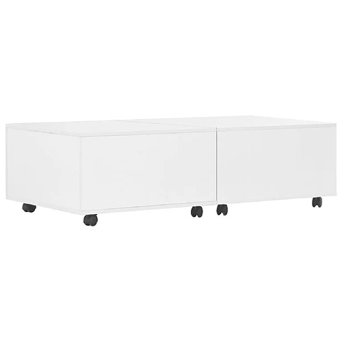 Maison Chic Table basse pour salon | Table à café Blanc brillant 120 x 60 x 35 cm -GKD45384