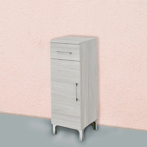 Kiamami Valentina 30CM ARMOIRE SALLE DE BAIN, PORTE ET TIROIR BOIS GRIS | RIMINI