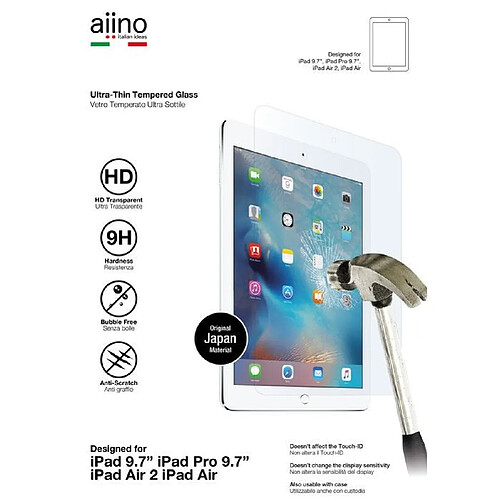 Aiino Verre trempé RockGlass pour iPad 9.7"