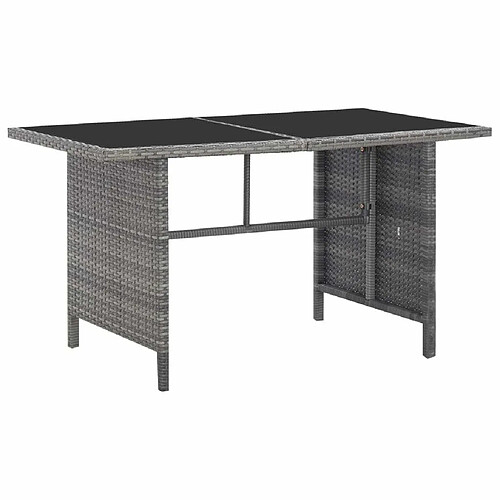 Maison Chic Mobilier à dîner 5 pcs de jardin avec coussins - Ensemble table et chaises d'extérieur - Salon/Mobilier de jardin classique Résine tressée Gris -MN60511