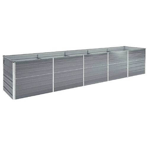 vidaXL Lit surélevé de jardin Acier galvanisé 400x80x45 cm Gris