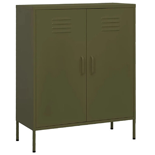 vidaXL Armoire de rangement Vert olive 80x35x101,5 cm Acier