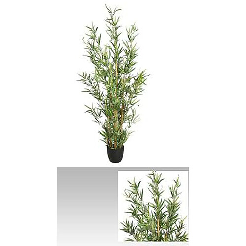 Pegane Plante artificielle " Bambou " en POLYESTER + FER + BAMBOU + POLYETHYL - Dim : H 120 cm