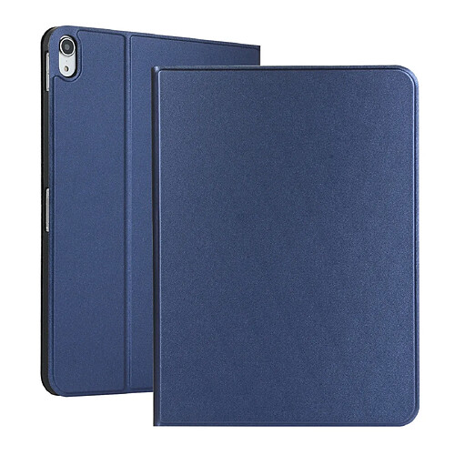 Wewoo Coque Souple Étui de protection en TPU Universal Spring Texture pour iPad Pro 11 pouces 2018 avec support bleu foncé